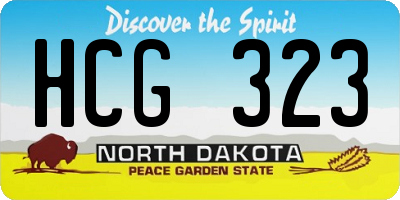 ND license plate HCG323