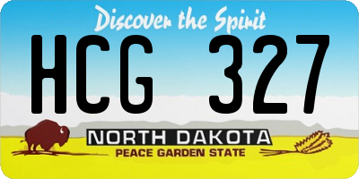 ND license plate HCG327