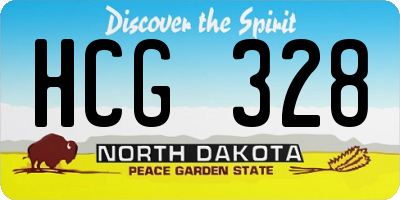 ND license plate HCG328