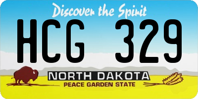 ND license plate HCG329