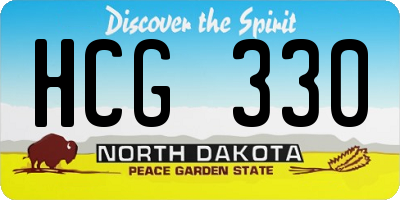 ND license plate HCG330