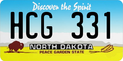 ND license plate HCG331