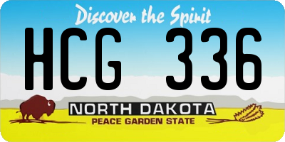 ND license plate HCG336