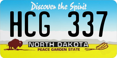 ND license plate HCG337