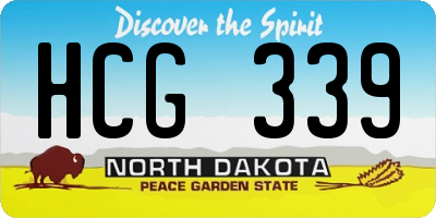 ND license plate HCG339