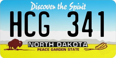 ND license plate HCG341