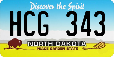 ND license plate HCG343