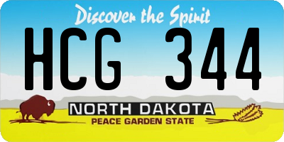 ND license plate HCG344