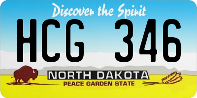 ND license plate HCG346