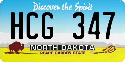 ND license plate HCG347