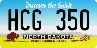 ND license plate HCG350