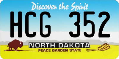 ND license plate HCG352