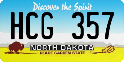 ND license plate HCG357