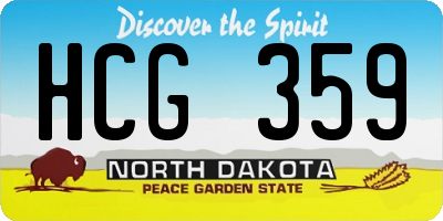 ND license plate HCG359