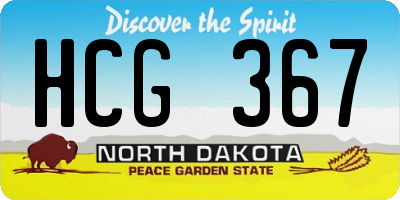 ND license plate HCG367