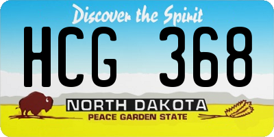 ND license plate HCG368