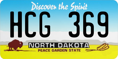 ND license plate HCG369