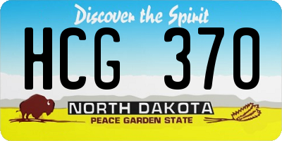 ND license plate HCG370