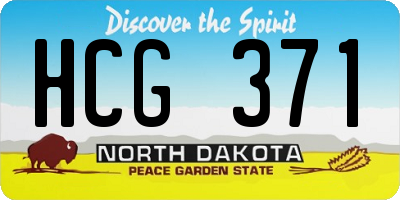 ND license plate HCG371