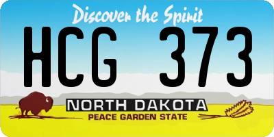 ND license plate HCG373