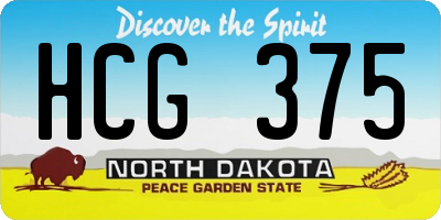 ND license plate HCG375