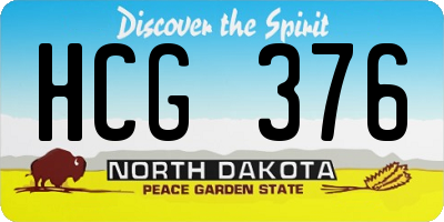 ND license plate HCG376