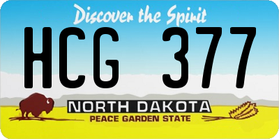 ND license plate HCG377