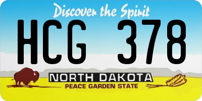 ND license plate HCG378