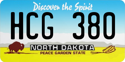 ND license plate HCG380