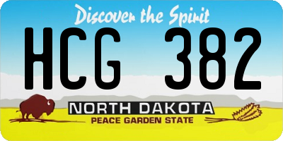 ND license plate HCG382