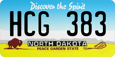 ND license plate HCG383