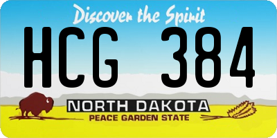 ND license plate HCG384