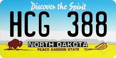 ND license plate HCG388