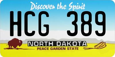 ND license plate HCG389