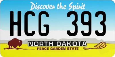 ND license plate HCG393