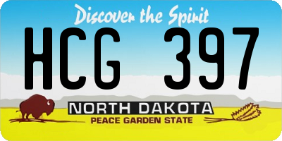 ND license plate HCG397