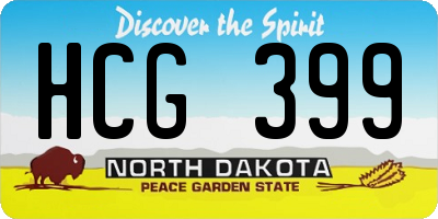 ND license plate HCG399