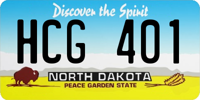 ND license plate HCG401