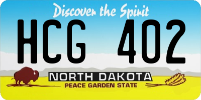 ND license plate HCG402