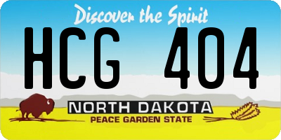 ND license plate HCG404