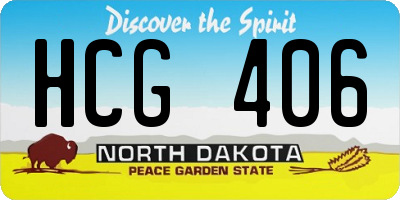 ND license plate HCG406