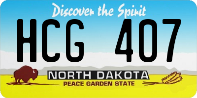 ND license plate HCG407