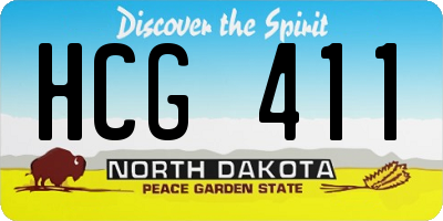 ND license plate HCG411