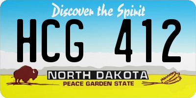 ND license plate HCG412