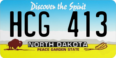 ND license plate HCG413