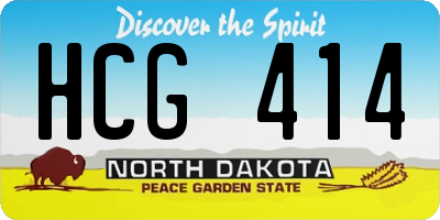 ND license plate HCG414