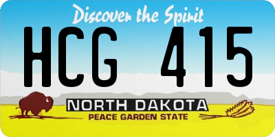 ND license plate HCG415