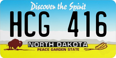 ND license plate HCG416