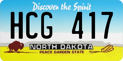 ND license plate HCG417