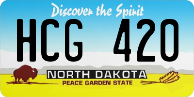 ND license plate HCG420